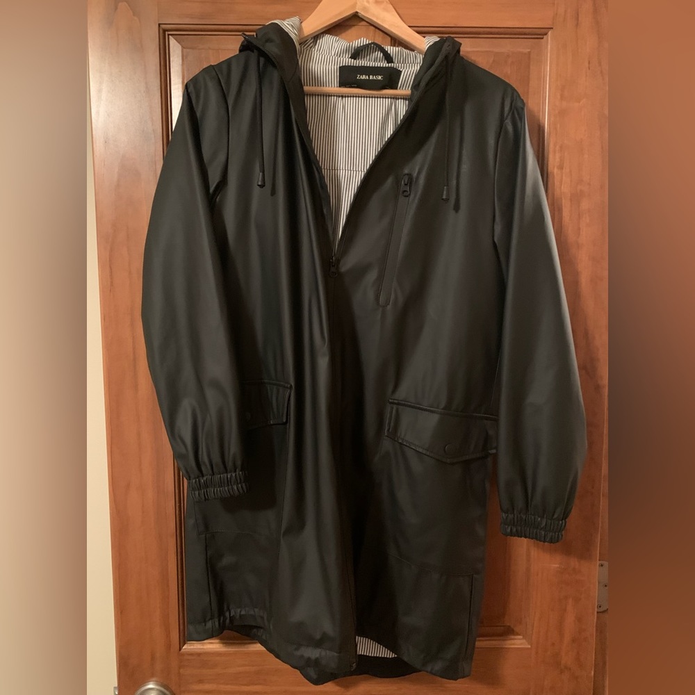 Zara Basic Black Rain coat